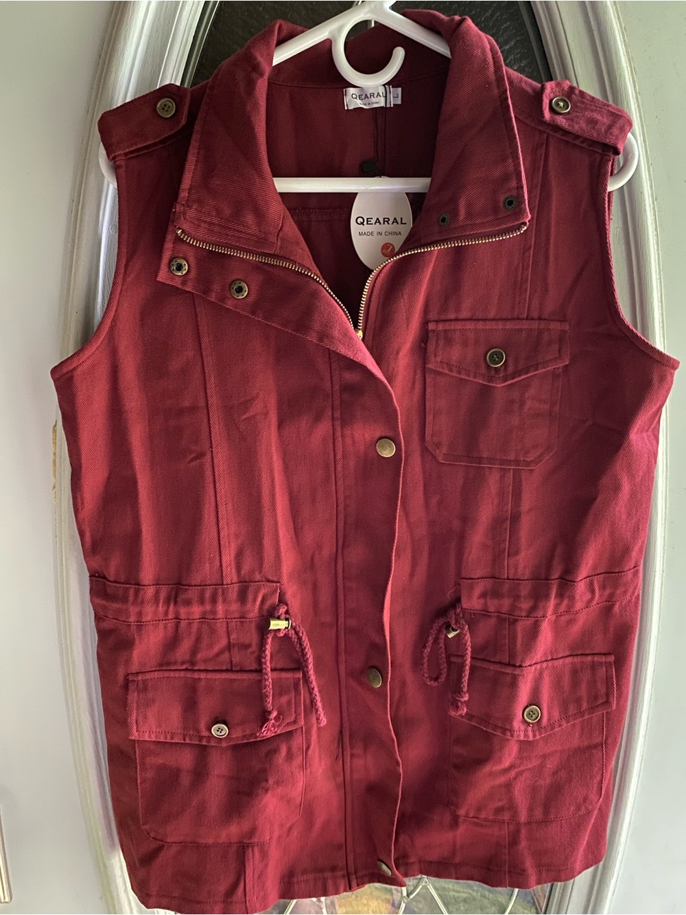 🆕 NWT Deep Red / Maroon Utility Vest Size L
